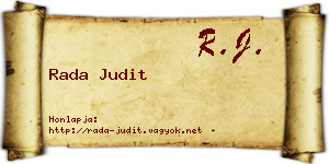 Rada Judit névjegykártya